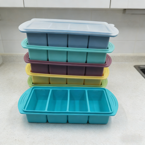 Grand bac de congélation en silicone pour réfrigérateur domestique, moules à glaçons de 1 tasse pour la congélation et le stockage de soupes, sauces, bouillons, restes de nourriture - Product Image 3