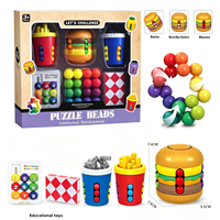 Jouet sensoriel éducatif, cube magique, puzzle à billes, jouet anti-stress, spinner sensoriel pour soulager le stress et l'anxiété, jeu de balle pour les doigts