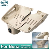 Caméra embarquée GreenYi 4K OEM pour Benz Classe C C300 GLC GLC300 2015-2019, Plug & Play, DVR de voiture, Type C, WiFi, contrôle par application