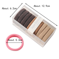 Arc-en-ciel couleurs 4cm sans couture épais cheveux cravates haute Stretch queue de cheval cheveux cravate filles bande boîte emballage enfants cheveux accessoires