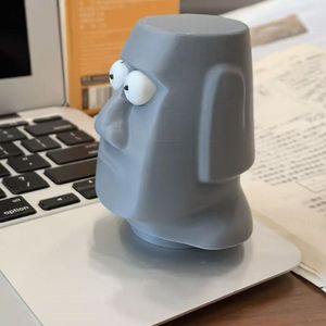 -Eyed Moai Squeeze Toy Cute Cartoon Plastic Resin <b>Figure</b> Stress Relief Ball Creative Decompression Toy for Kids & Adults - Product Image 5