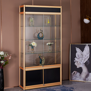 NEW style Lockable door showcases glass display cabinet for art collection