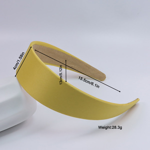 Diadema de Raso Brillante de 4 cm para Mujer, Aro para el Cabello Simple de Color Sólido, Acabado Brillante Clásico, Múltiples Colores - Product Image 6