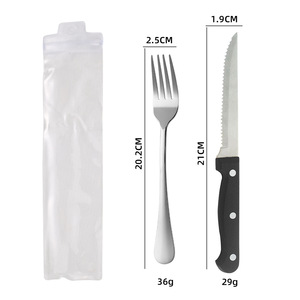 Juego de Cubiertos de Acero Inoxidable para Supermercado, 2 Piezas, Cuchillo y Tenedor para Carne, con Caja de Regalo - Product Image 3