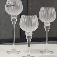 Ensemble de centre de table de mariage ZT-042, 3 pièces, bougeoir et lanterne en cristal transparent, vase floral élégant, fournitures de décoration