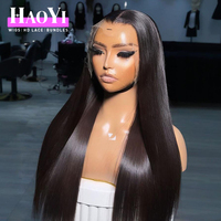 Wig Rambut Asli Grosir HD Lace Front Tanpa Lem Vendor Wig Rambut Asli Burgundy 30 Inch Rambut Lurus Alami Vietnam