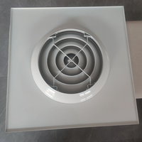 Diffuseur de plafond carré à rond en feuille d'aluminium HVAC avec cadre carré pour plafond
