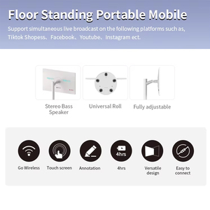Televisor Portátil Inteligente Interactivo con Pantalla Táctil LED Android Recargable, Full HD 40-75Hz, Gabinete Blanco con Ruedas, Mini LED y LCD - Product Image 4