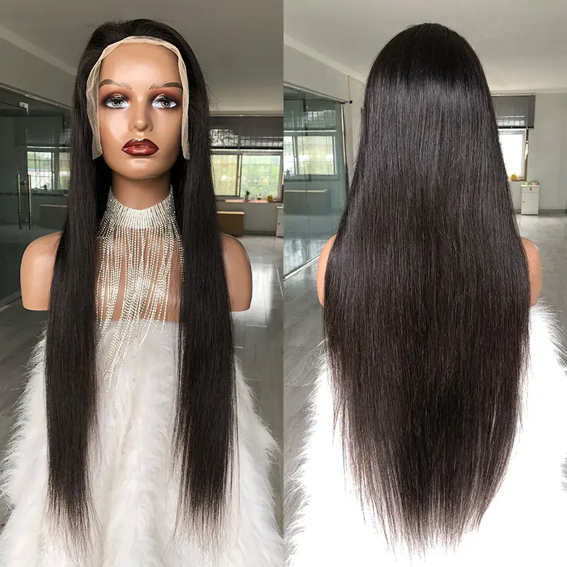Peruca dianteira de renda HD para cabelo brasileiro, peruca completa de cabelo humano alinhada com cutícula virgem, peruca frontal de renda 13x6 para mulheres negras