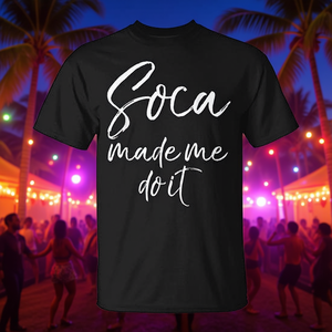 Camiseta Soca Made Me Do It para mujer, cuello redondo, manga corta, camiseta promocional para adultos - Product Image 3