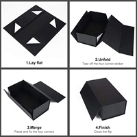 Boîte d'emballage cadeau pliable en carton rigide magnétique sur mesure pour vêtements, chaussures, chaussettes, avec ruban, matériaux recyclés, design portable