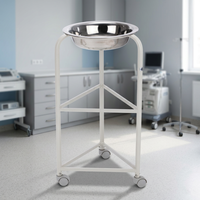 Support de lavage des mains en acier inoxydable pour hôpital avec vasque, chariot médical en acier inoxydable avec vasque pour usage hospitalier