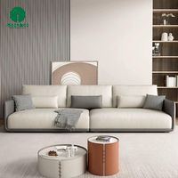 Moontree 심플 모던 이탈리안 라이트 럭셔리 소파 작은 가족 거실 더블 3 인 4 인 라텍스 패브릭 소파