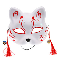 Masque intégral en plastique pour cosplay, style chat, renard, démon, anime, pour le Poisson d'avril, festival, maquillage, performance, bal et déguisement