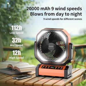 Ventilateurs portables sans fil Socool 20000mah 12V avec lumière LED, télécommande, alimentation électrique pour le camping en plein air, utilisation sur table - Product Image 2