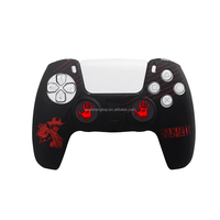 Coque de protection en silicone épaisse à motif thème gaming pour manette PS5, anti-transpiration, coque souple + 2 capuchons pour joysticks