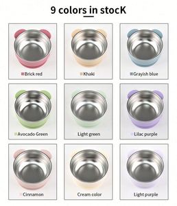 Bol pour bébé en acier inoxydable 304 avec manchon en silicone, base à ventouse, incassable, qualité alimentaire, sans BPA, écologique, compatible lave-vaisselle, portable - Product Image 6