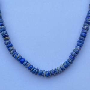 Jewel Creation 6mm 8mm 10mm 12mm Natural Blue Lapis Lazuli Smooth Rondelle Gemstone Beads Strands AAA Grade <b>Gold</b> Anniversary - Product Image 2