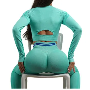 Deportes de secado rápido insertar color moda entrenamiento mujer yoga ropa scrunch leggings Pantalones deportivos de mujer