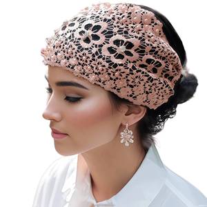 YASEEN Wide-Band Soft Lace Muslim Stretch Headscarf Custom Islamic Eco-Friendly Breathable Women's <b>Hat</b> - Product Image 6