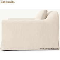 Fauteuil de loisirs moderne avec housse, fauteuil d'appoint rembourré en tissu de lin pour l'intérieur de la maison