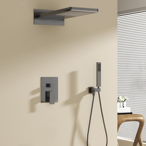 Ensemble de <span class=keywords><strong>douche</strong></span> encastré KD-05RS-B Nordic pour la maison, 2 modes de jet, <span class=keywords><strong>douche</strong></span> pluie, couleur noire, économiseur d'eau - Product Image 4