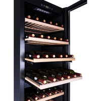 Refroidisseur de vin de réfrigérateur à compresseur double zone à bande lumineuse LED de 180 bouteilles commerciales en vente en gros