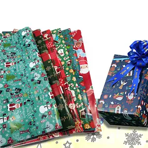 批发定制可回收高品质圣诞纸饰品热卖圣诞纸包装礼品装饰