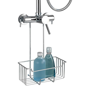 Étagère d'angle murale noire en acier inoxydable pour salle de bain, design moderne, à placer au-dessus des toilettes, avec étagère de rangement en bois pour la maison - Product Image 2
