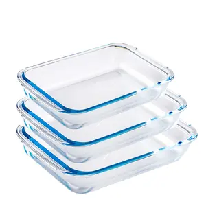 High Borosilicate Glass Baking Dishes Bakeware Baking Tools Glass Tray Cake Baking Pan 1000ML 1500ML