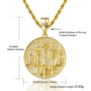 Pendentif rond en zircon plaqué or 14 carats de haute qualité, personnalisé, pour rappeur - Product Image 5