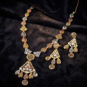 Collares de Oro de 3 Tonos al por Mayor, Joyería Tricolor, Collares de Moda, Collares de Oro Multitono, Joyería de 3 Tonos - Product Image 1