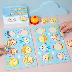 Jeu de blocs en bois pour enfants avec cloche, jeu de correspondance et de puzzle - Product Image 4