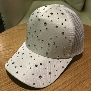 أزياء الصيف بالجملة قبعات مخصصة شبكة 5 لوحة حجر الراين سائق الشاحنات قبعة - Product Image 4