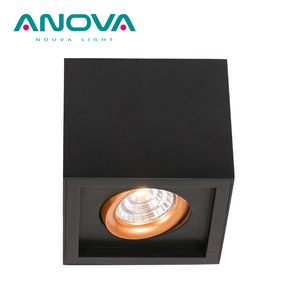 Plafonnier LED carré encastré en aluminium noir, blanc chaud 2700K 3000K IP44, design minimaliste 360° °   Gyro Indoor - Product Image 1
