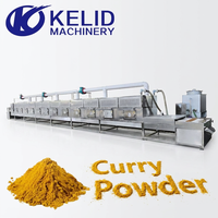 Stérilisateur industriel automatique continu de qualité alimentaire sans dommages pour poudre de curry, à micro-ondes, avec certification CE