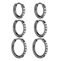 Implant Grade ASTM F136 Titane CNC Sculpture 5A Cubique Zircon CZ Pave Hoop Boucles D'oreilles pour Femmes Hommes Mode Crochet Boucle D'oreille Bijoux