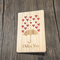 Artisanat en bois de bambou gravé romantique pour la Saint-Valentin, pour lui et pour elle, cadeaux d'amour personnalisés pour petit ami et petite amie