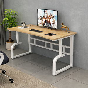Escritorio de Computadora Blanco para Oficina en Casa, Patas en Forma de G, Mesa de Juego, Escritorio de Estudio con Estantería, Muestra Gratis, Gran Venta - Product Image 5