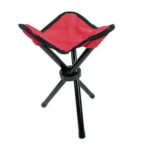 Hot Sale Portable Outdoor Lightweight Red Fabric Mini Metal Aluminum Fishing Camping Chair With 3 legs