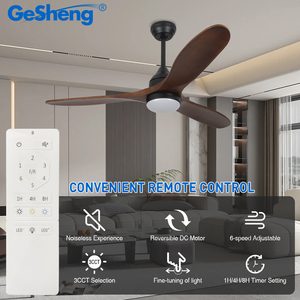 Nordischer Stil 220V Ventil ador de Techo con Luz Silent 3 Holz klinge DC Bldc Fernbedienung Home LED Decken ventilator Licht - Product Image 2