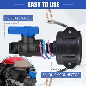 อะแดปเตอร์ถัง IBC ขนาด 2 นิ้ว แบบ Cam Lock วัสดุทองเหลือง ป้องกันสนิม อุปกรณ์ทำสวน สำหรับถังขนาด 275-330 แกลลอน พร้อมสายยางพลาสติก - Product Image 3