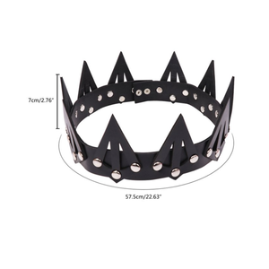 Yy Sáng Tạo Da Nữ Hoàng Vương Miện Halloween Spiked Cosplay Lễ Hội Headpie Đen Gothic Gothic Vương Miện Đảng - Product Image 6