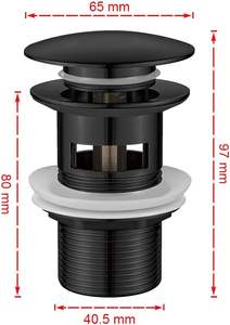 Válvula de drenaje para <span class=keywords><strong>lavabo</strong></span> negro mate Acero inoxidable Anti-obstrucción Click Pop up - Product Image 4