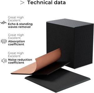 Paneles acústicos de carbón gris claro de alta densidad de 9mm Paneles PET de absorción de sonido de Fieltro de Poliéster - Product Image 3