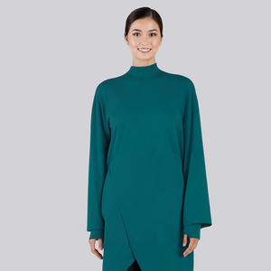 Túnica Deportiva Musulmana St-ok Terus Dari Kilang, Color Verde Azulado, Anti-Reflejante, con Abertura Lateral, 190GSM, PBT, Modesta, Uniforme, Comprador Mayorista Confiable MY - Product Image 1
