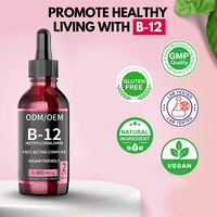 Marque privée Suppléments de vitamine B12 végétaliens naturels Gouttes de liquide de méthylcobalamine Suppléments à base de plantes