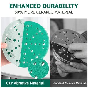 2000 disques abrasifs en film de 6 pouces, 49 trous, grain 240, en oxyde d'aluminium, disques de ponçage ronds pour ponceuses excentriques - Product Image 3