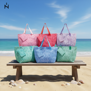 Sac à bandoulière en toile à motif imprimé numérique 56x36x17cm, sac de plage avec petite pochette - Product Image 2