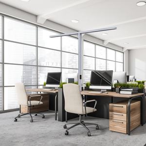 Lámpara de pie LED con sensor de microondas moderna, iluminación de oficina con soporte de pantalla de metal, lámpara de pie - Product Image 5